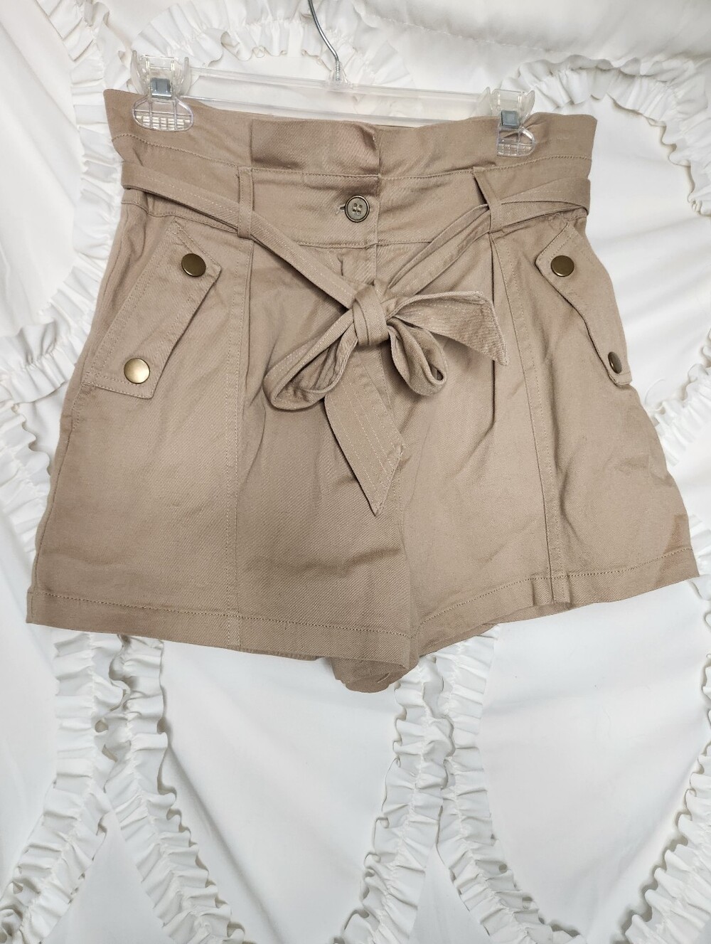 New Mine Paperbag Shorts Khaki Tan Sz Medium